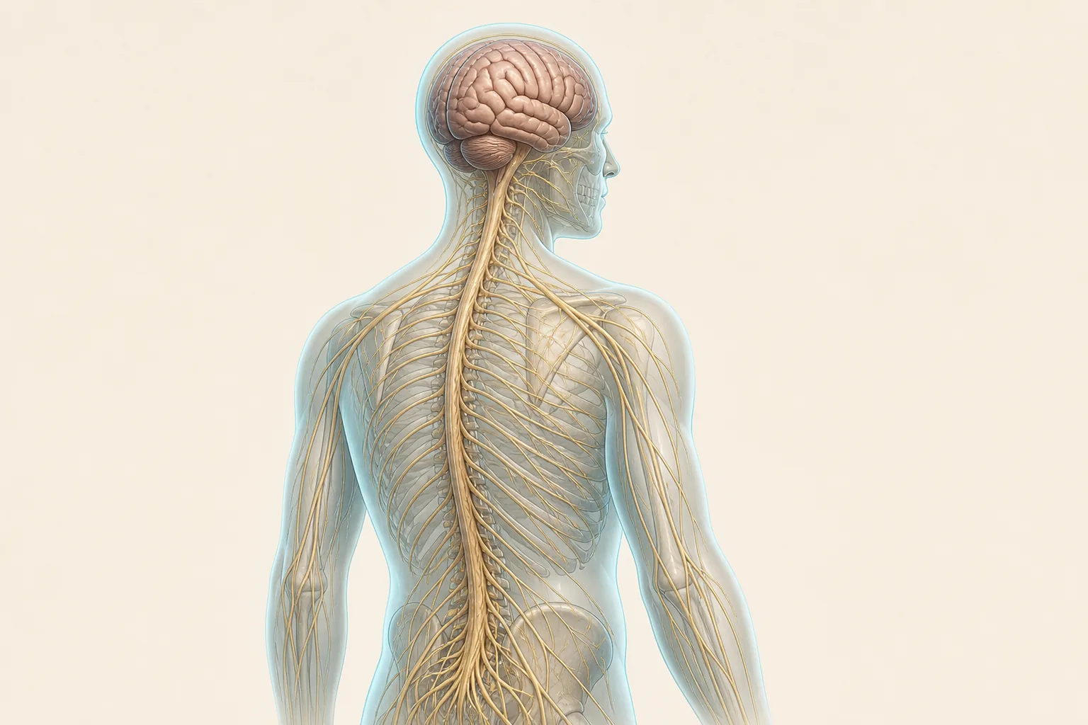 Ilustração educativa de medula espinhal.