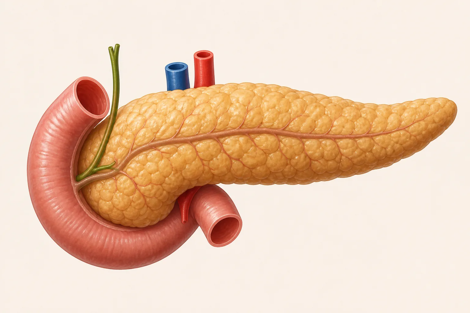 Ilustração educativa de pâncreas.